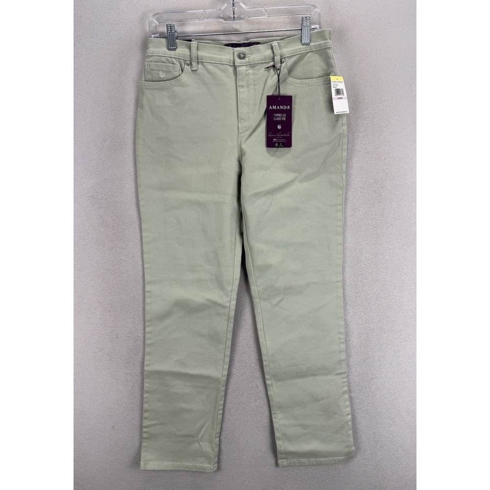 Gloria Vanderbilt Jeans Women's Sz 6 Short Mint Green Amanda Tapered Leg Denim‎